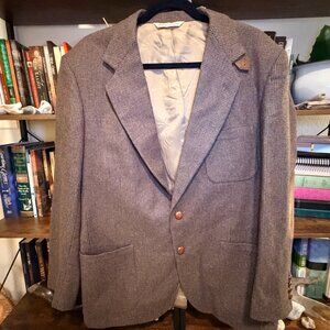 Vintage Hunt Club Sport Coat Blazer Men’s Houndstooth with Elbow Patches